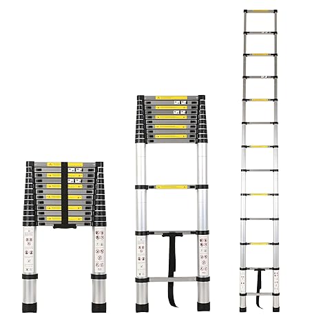 AGARO 3.8m (12.5 ft) Aluminium Telescopic Ladder